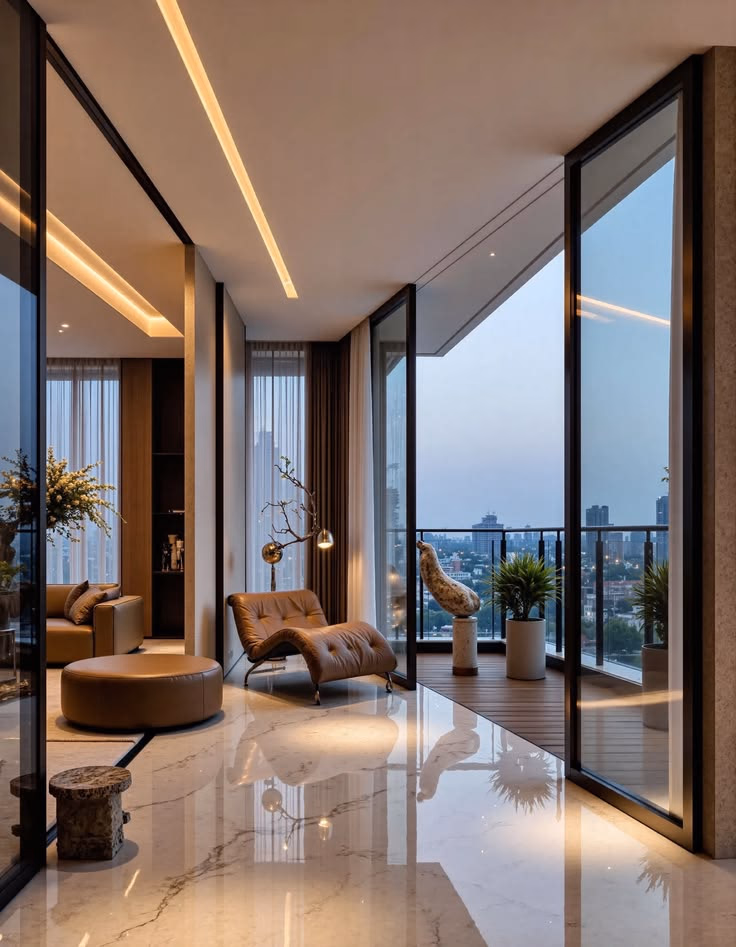 Modern smart home living room
