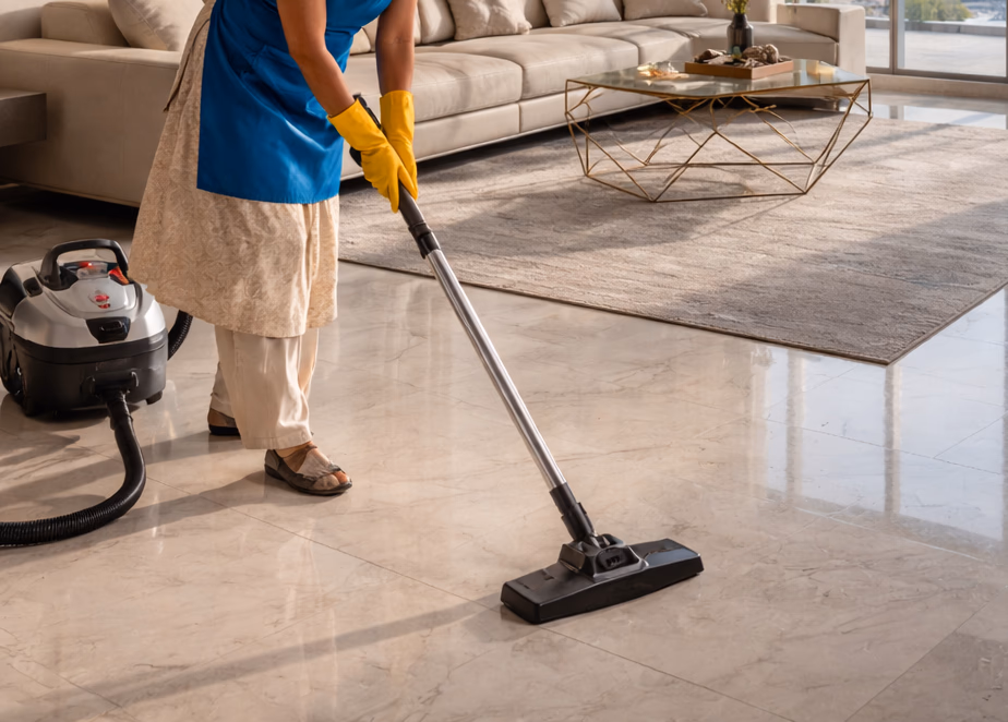 Vacuum on polished floor