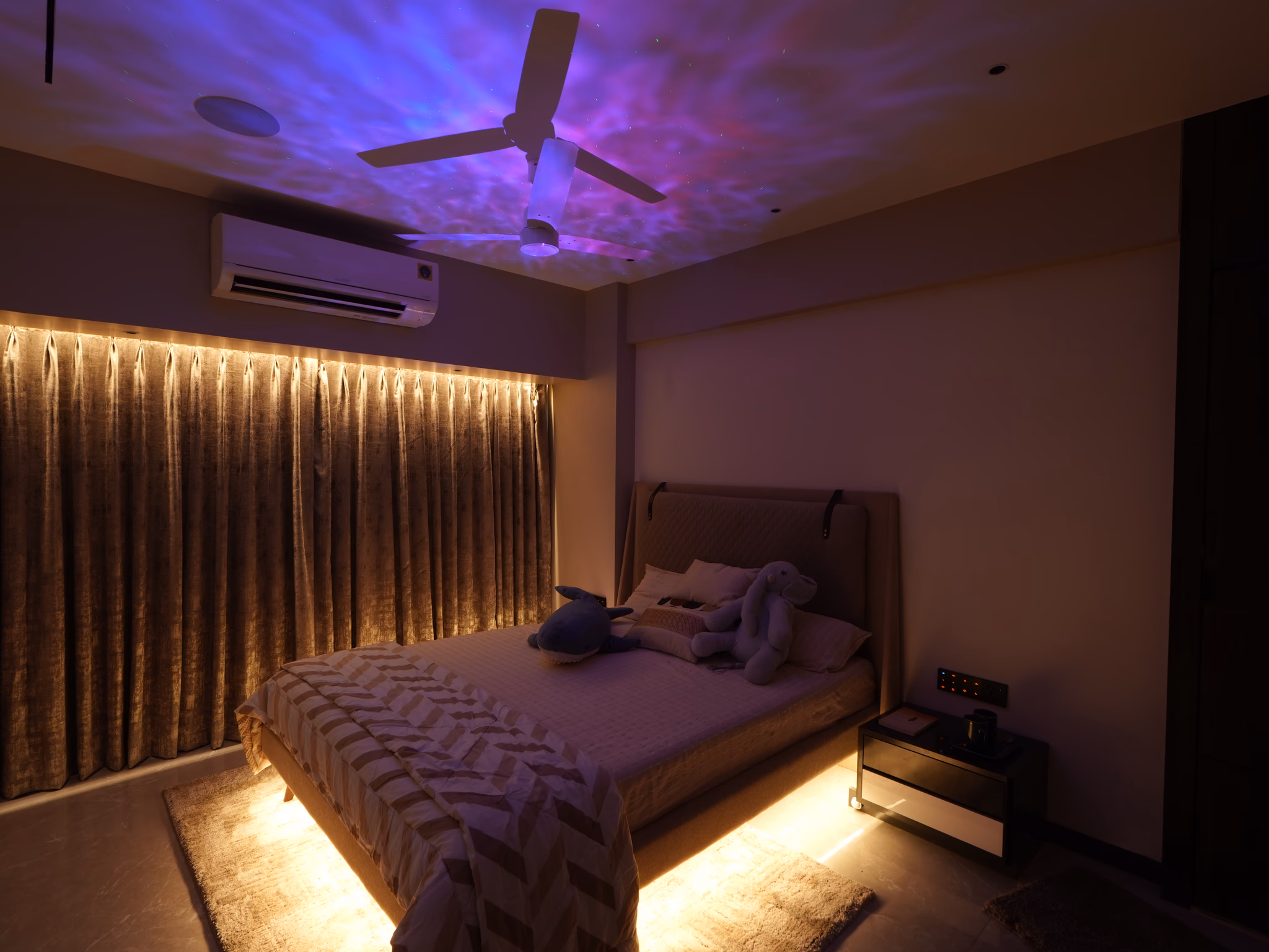 Bedroom with star ceiling